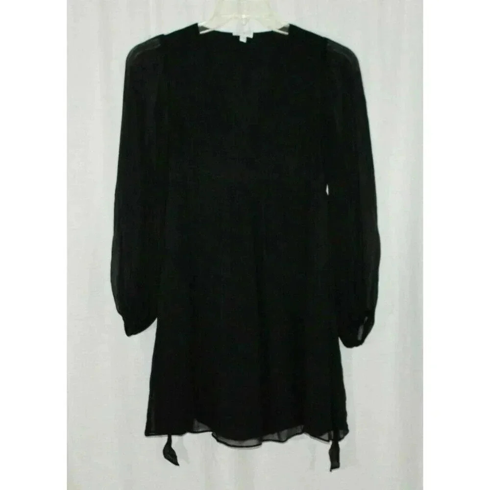 A Pea in the Pod 100% Silk Shear Black Tunic
